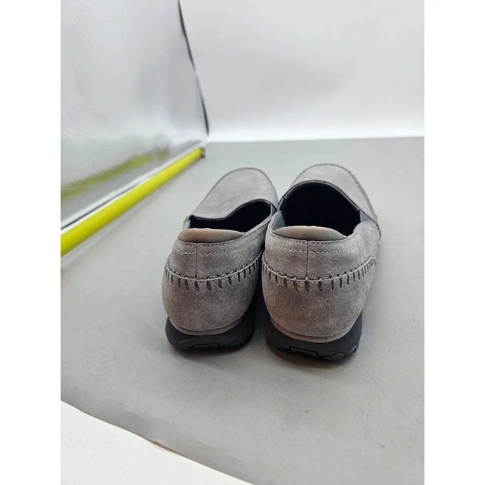 Skechers Relaxed Fit Gray Suede Memory Foam Loafers Womens 9 Wide 49415W CCL